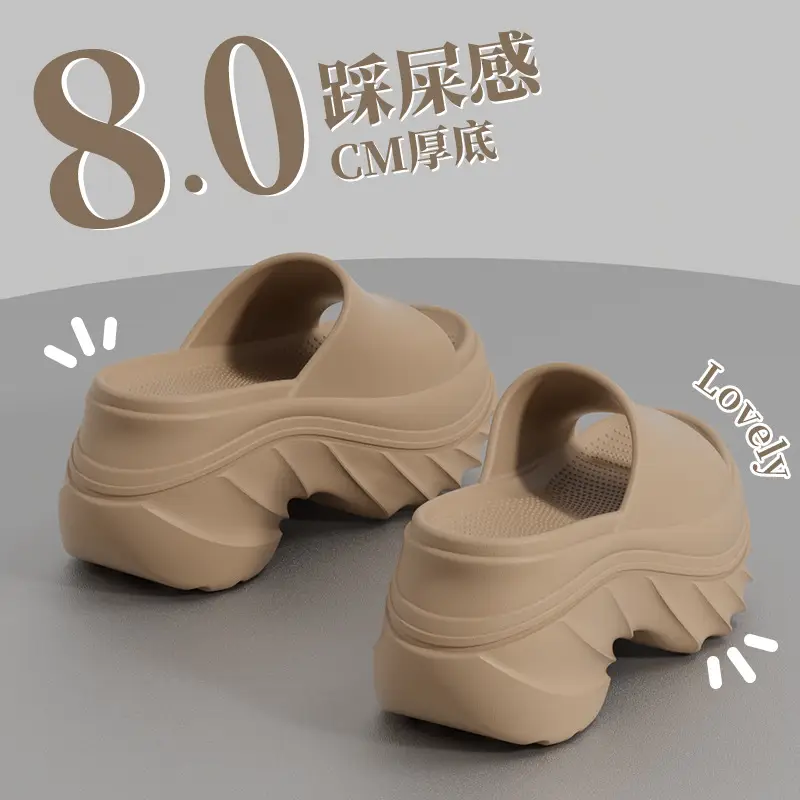 Thick-bottom Slip-on Slippers Women's Summer Height-increasing Indoor Home All-match Exterior Wear Non-slip Slippers Women's Slip-on Slippers - Image 4