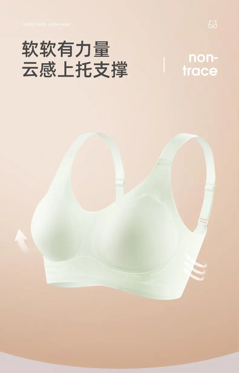Lightweight V-Neck Non-Slip Plus Size Bra — feature 3