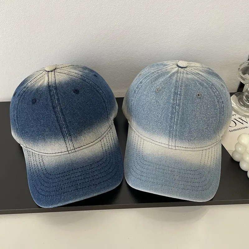 Men's Blue Gradient Denim Baseball Cap Spring Fashion - Image 8
