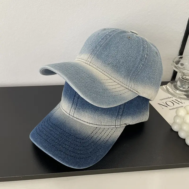 Men's Blue Gradient Denim Baseball Cap Spring Fashion - Image 9