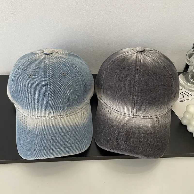Men's Blue Gradient Denim Baseball Cap Spring Fashion — feature 1
