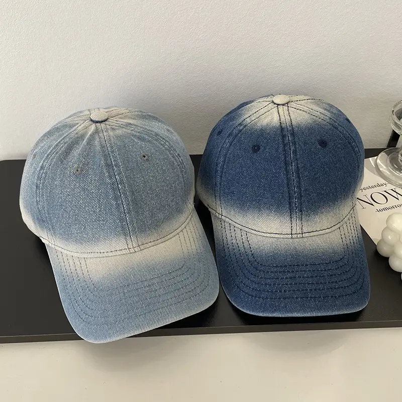 Men's Blue Gradient Denim Baseball Cap Spring Fashion — feature 2