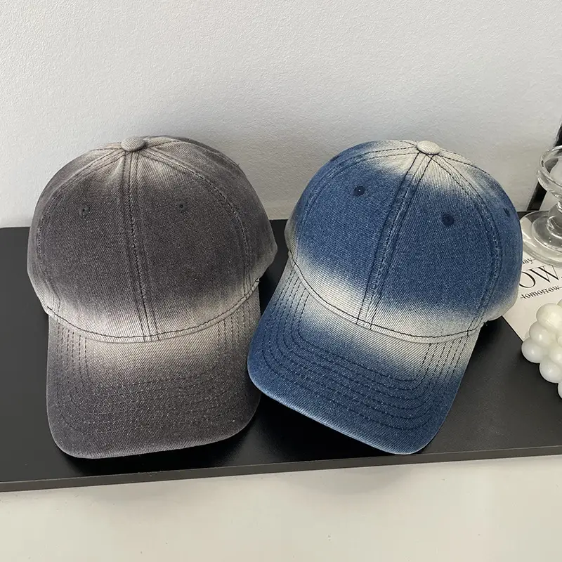 Men's Blue Gradient Denim Baseball Cap Spring Fashion — feature 3