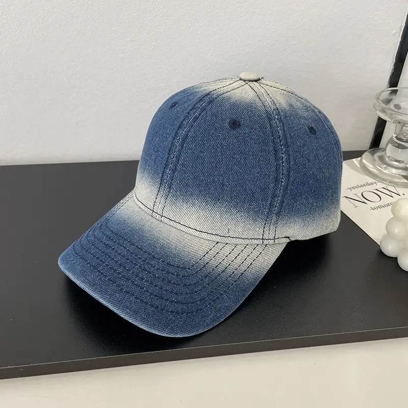 Men's Blue Gradient Denim Baseball Cap Spring Fashion — feature 7