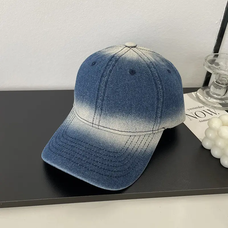 Men's Blue Gradient Denim Baseball Cap Spring Fashion - Image 2