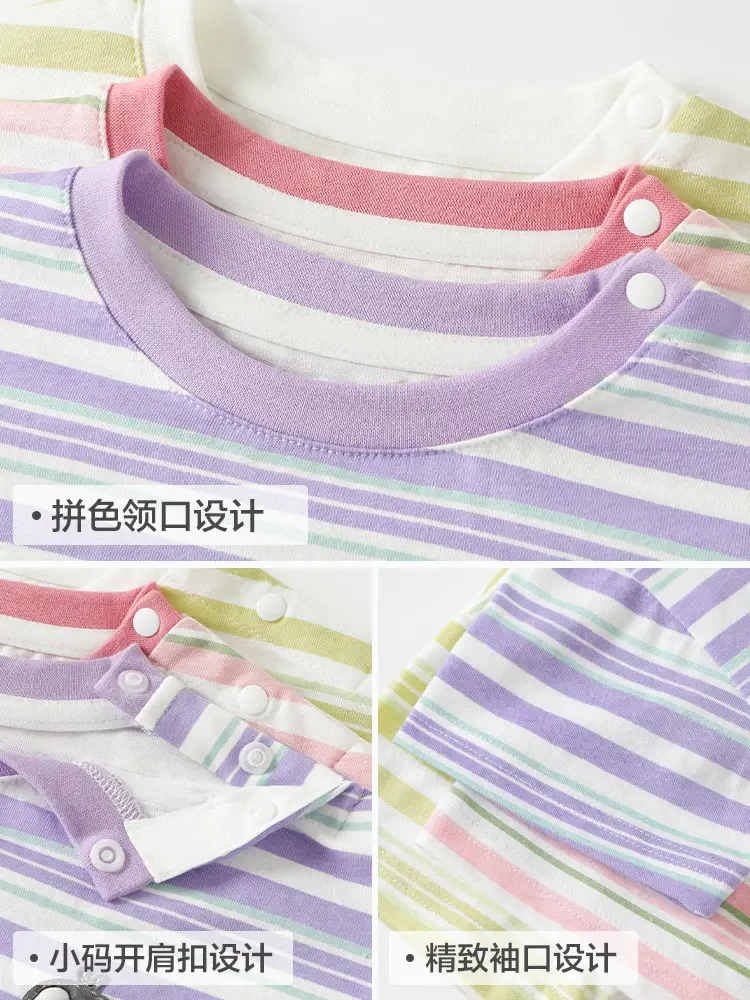 Baby T-Shirt Striped Short Sleeve Summer Casual