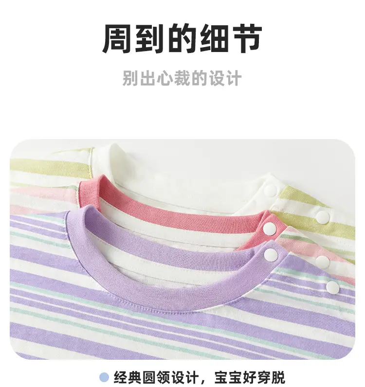 Baby T-Shirt Striped Short Sleeve Summer Casual — feature 15