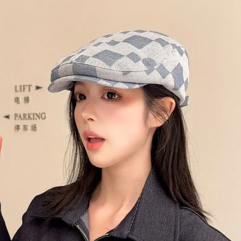 2025 British Retro Plaid Beret Cap for Men Women - Image 5