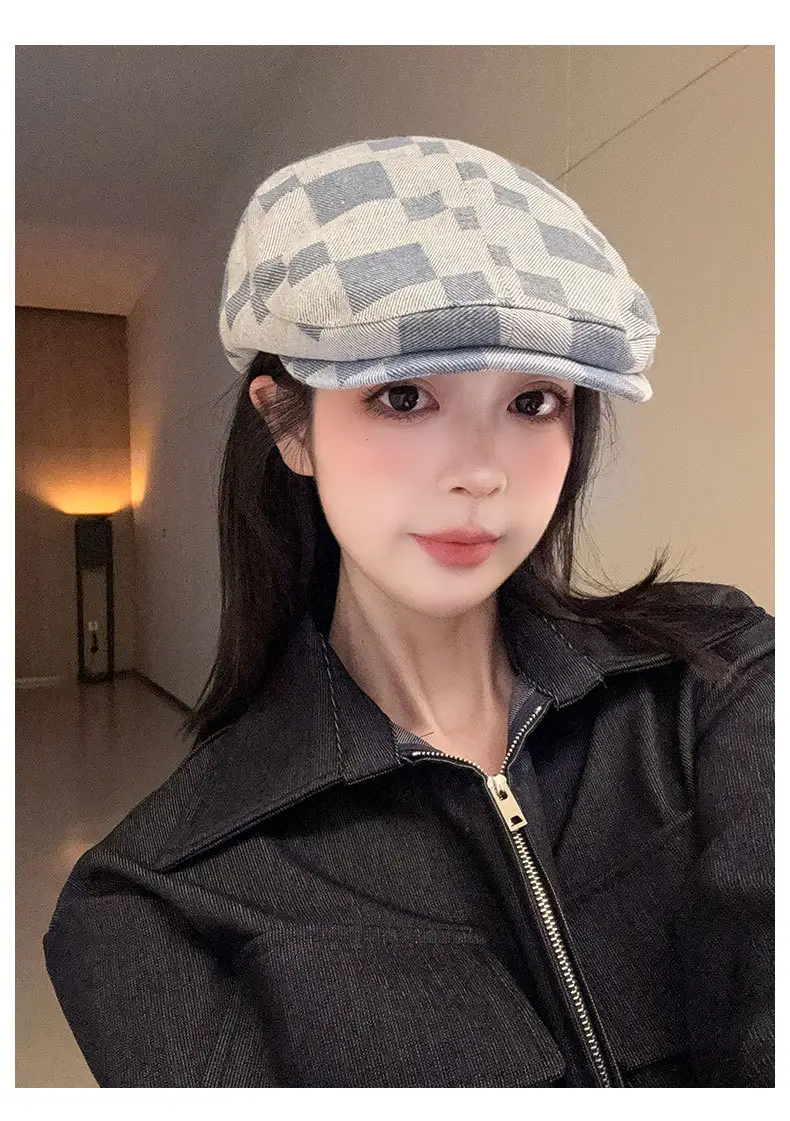 2025 British Retro Plaid Beret Cap for Men Women — feature 11