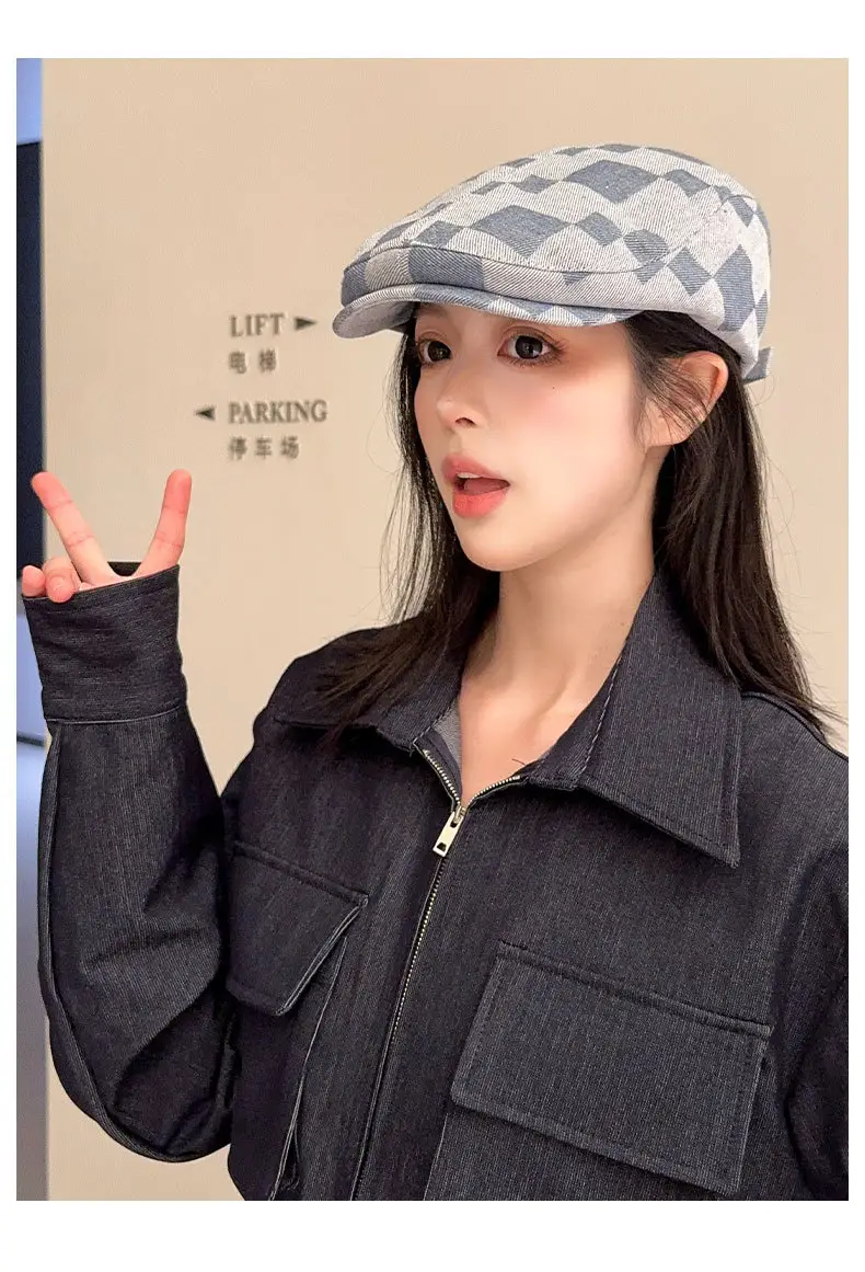 2025 British Retro Plaid Beret Cap for Men Women — feature 13