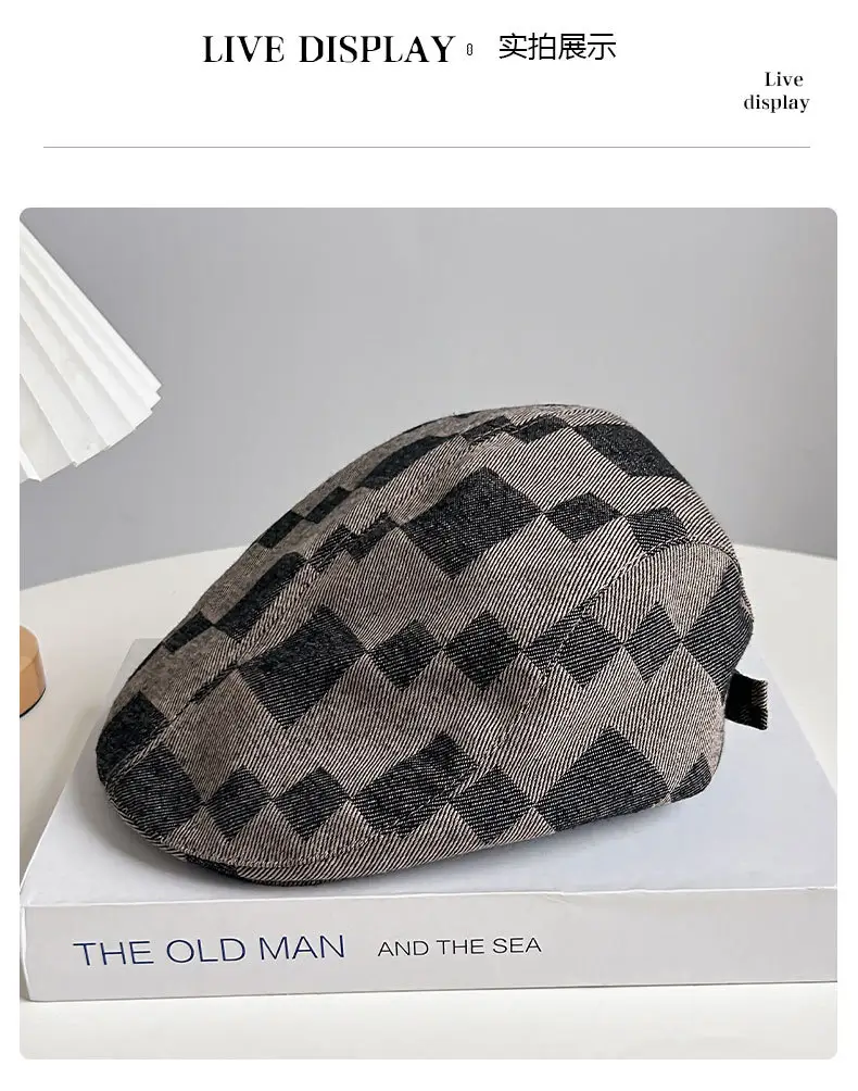 2025 British Retro Plaid Beret Cap for Men Women — feature 14