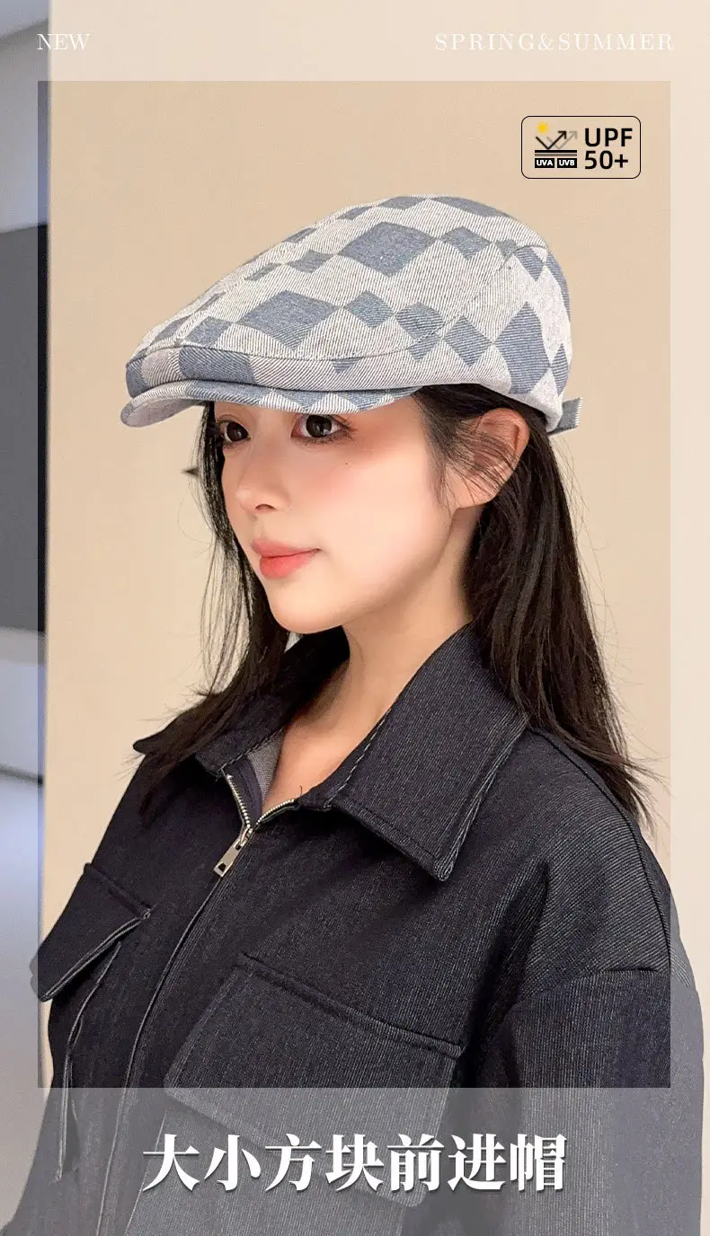 2025 British Retro Plaid Beret Cap for Men Women — feature 3