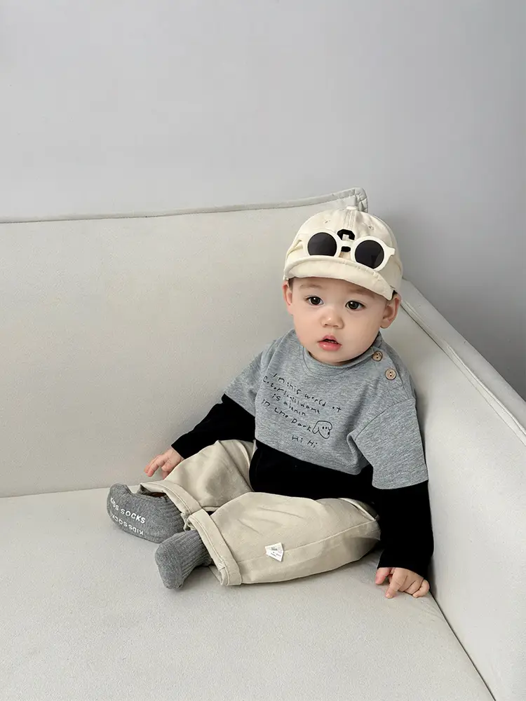 Baby Jeans Pants Set Blue Cotton Spring Wear - Image 4