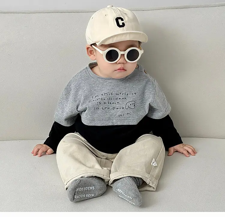 Baby Jeans Pants Set Blue Cotton Spring Wear — feature 1