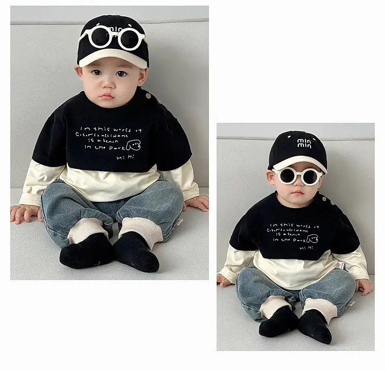 Baby Jeans Pants Set Blue Cotton Spring Wear — feature 17