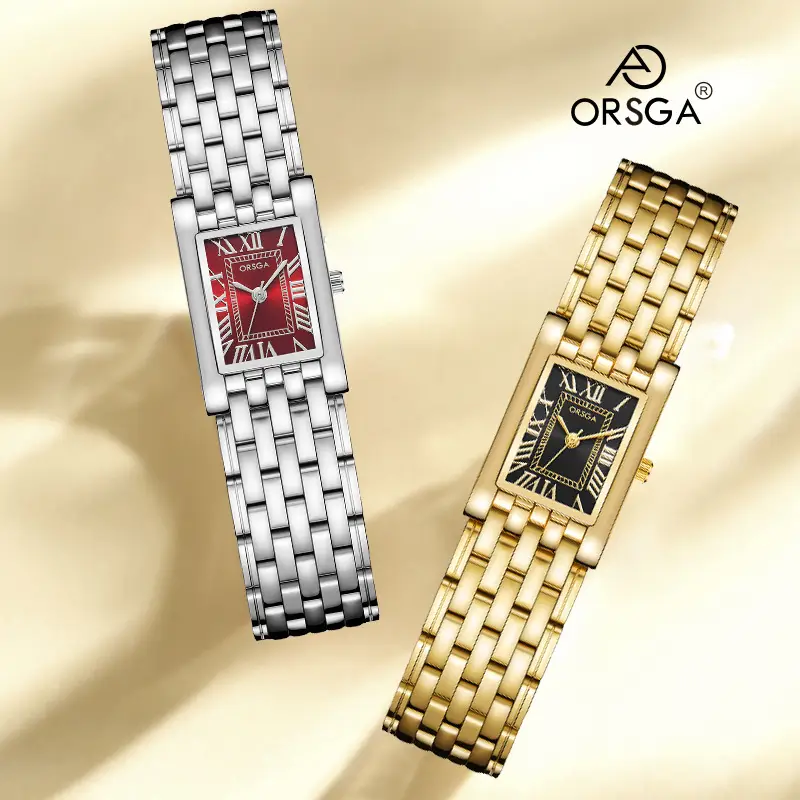 Orsga Square Roman Women's Quartz Watch Chain Bracelet - Image 14