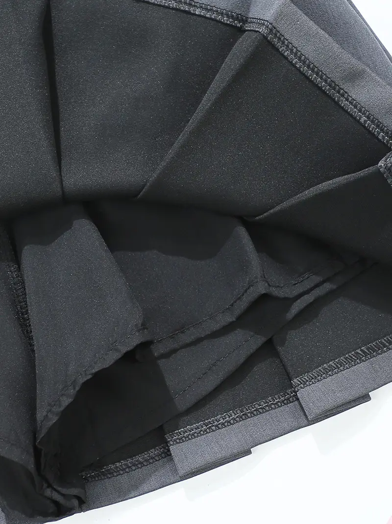 Black Pleated Skirt with Belt for Women Spring Summer — feature 6