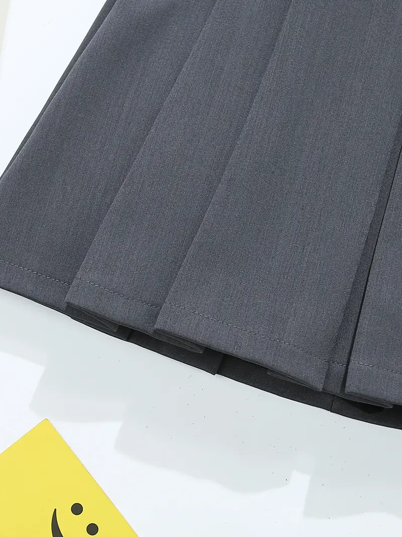 Black Pleated Skirt with Belt for Women Spring Summer — feature 8