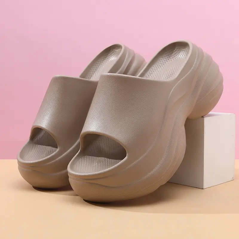 8cm height slippers women wear thick bottom step excrement sense eva home slippers summer outdoor sandals wholesale