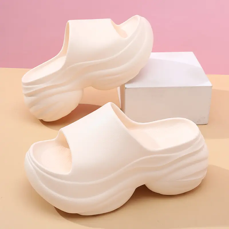 8cm height slippers women wear thick bottom step excrement sense eva home slippers summer outdoor sandals wholesale