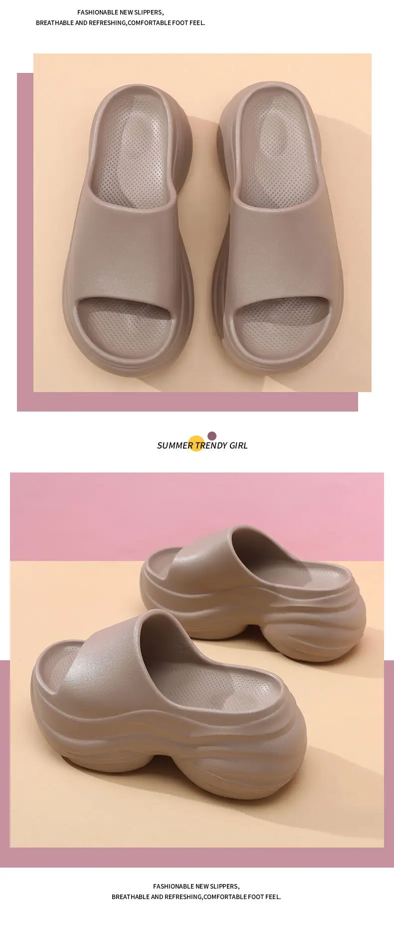 8cm height slippers women wear thick bottom step excrement sense eva home slippers summer outdoor sandals wholesale — feature 15