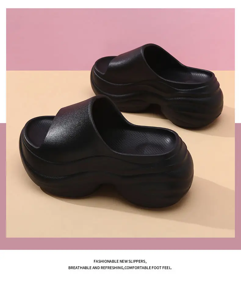 8cm height slippers women wear thick bottom step excrement sense eva home slippers summer outdoor sandals wholesale — feature 17