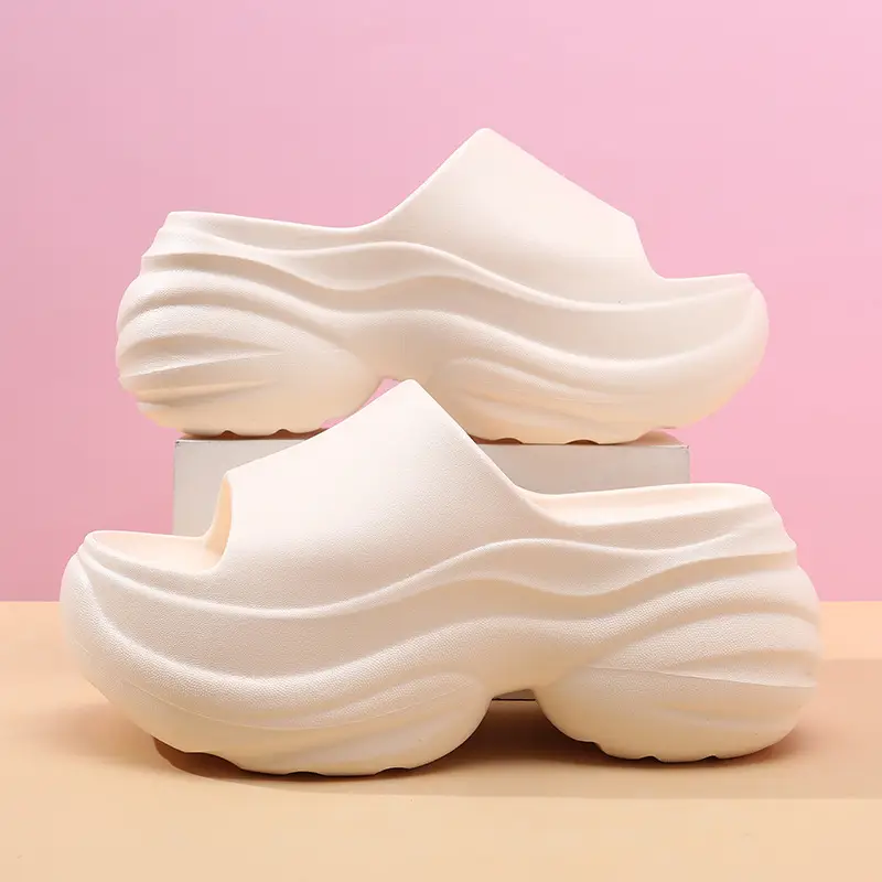 8cm height slippers women wear thick bottom step excrement sense eva home slippers summer outdoor sandals wholesale