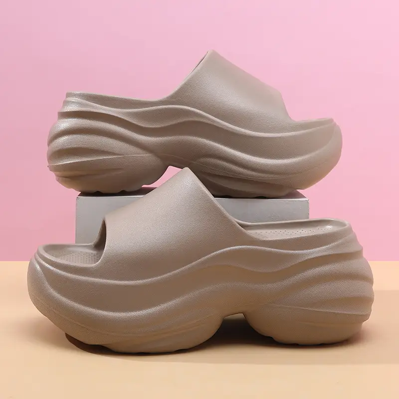 8cm height slippers women wear thick bottom step excrement sense eva home slippers summer outdoor sandals wholesale