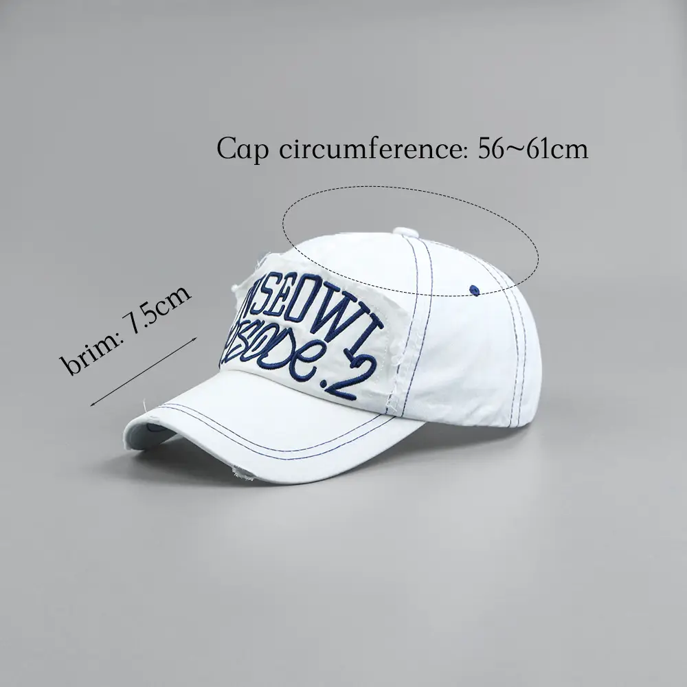 Women White Letter Baseball Cap 56-61cm - Image 5