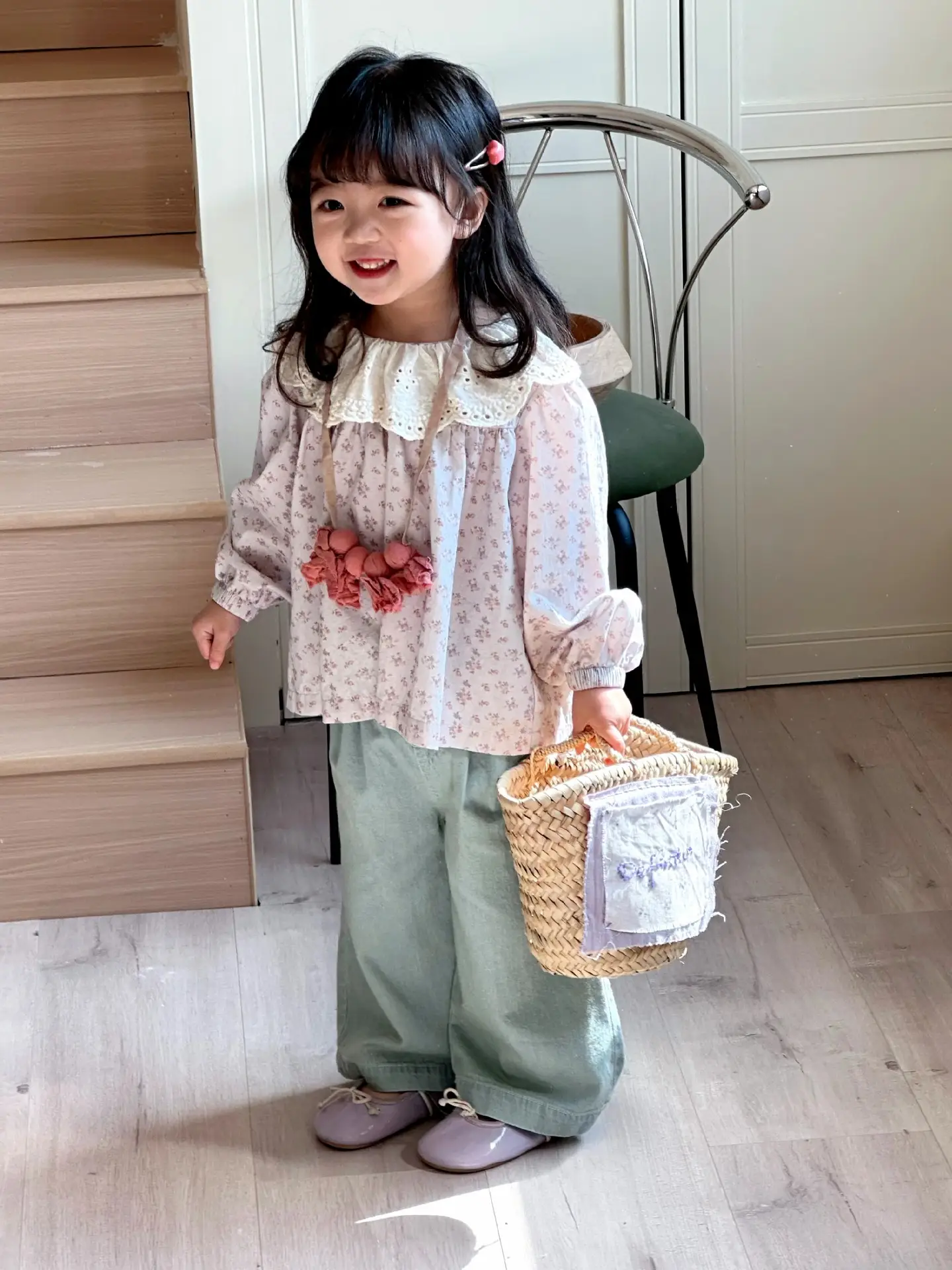 Girls Korean Style 2025 Spring New Jersey Denim Wide Leg — feature 12