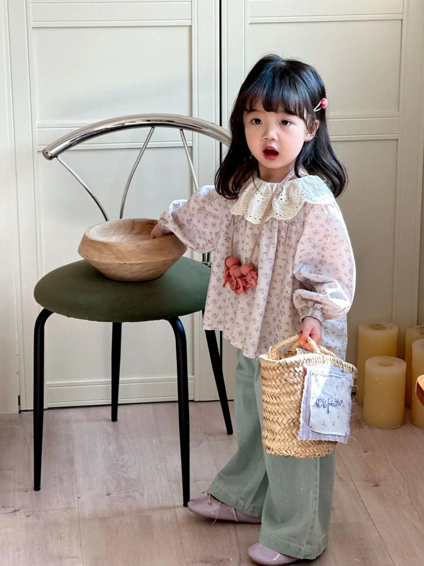 Girls Korean Style 2025 Spring New Jersey Denim Wide Leg — feature 14