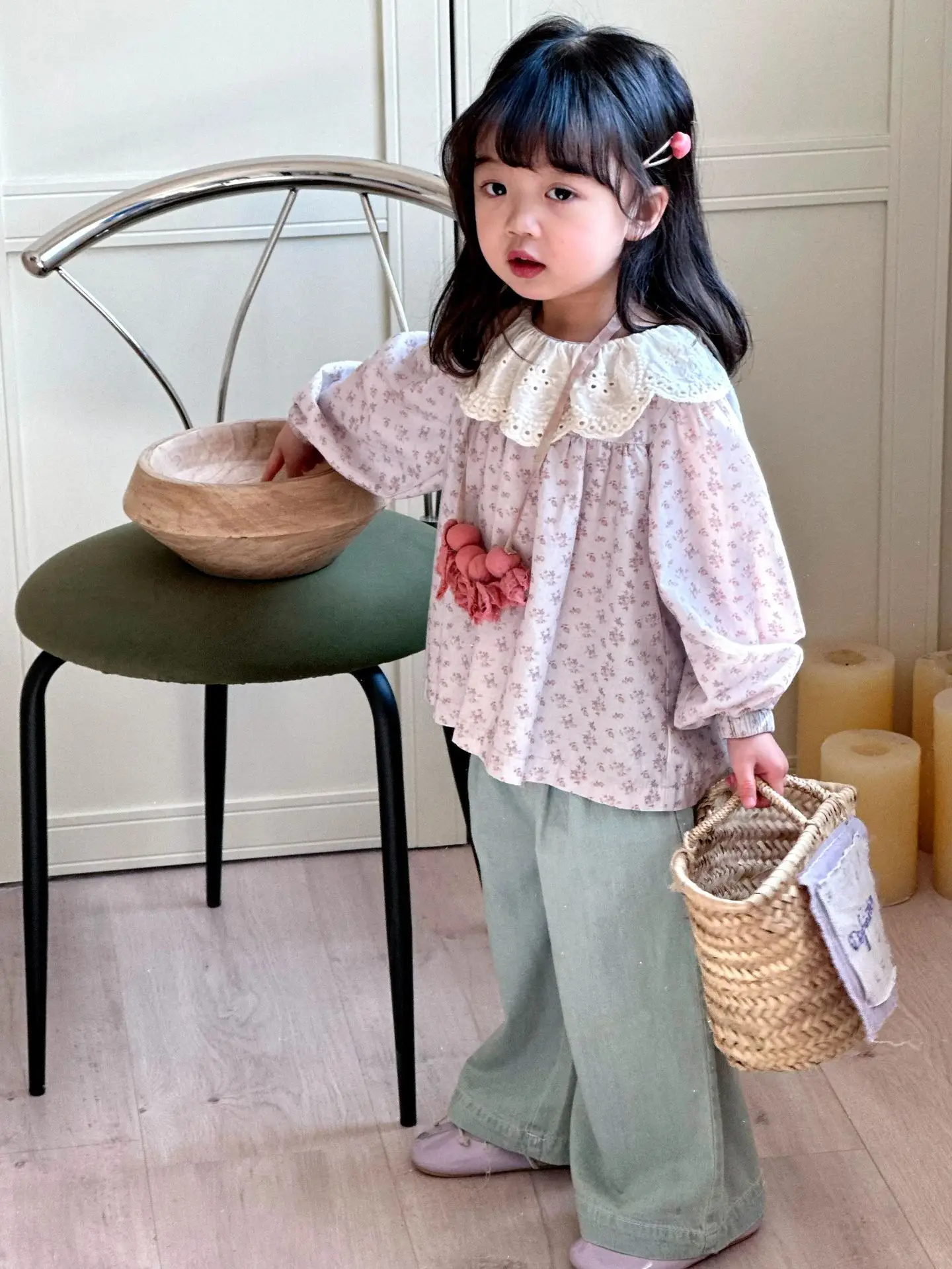 Girls Korean Style 2025 Spring New Jersey Denim Wide Leg — feature 15