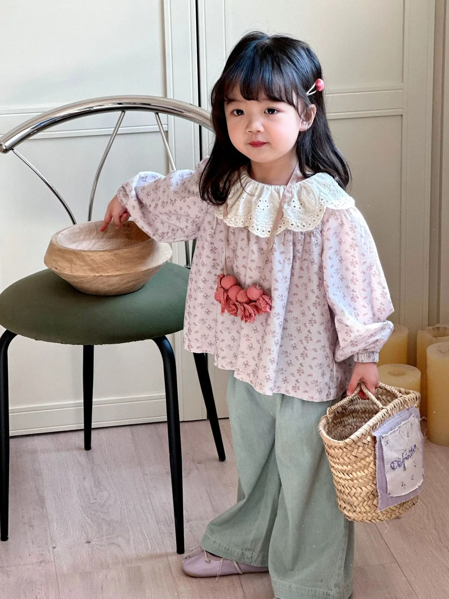 Girls Korean Style 2025 Spring New Jersey Denim Wide Leg — feature 16