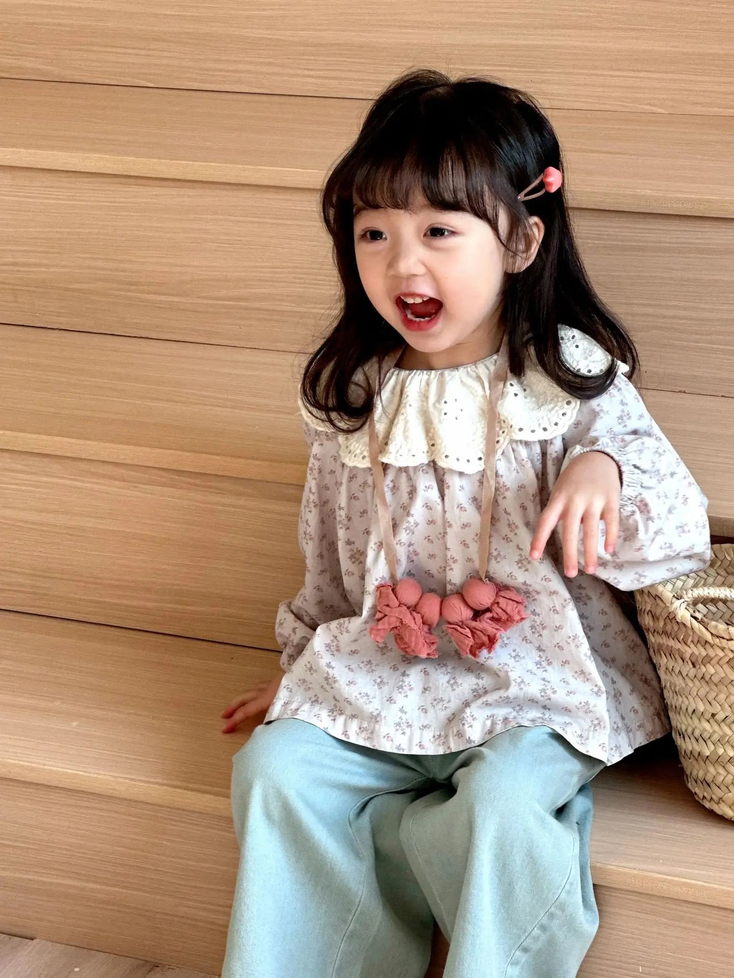 Girls Korean Style 2025 Spring New Jersey Denim Wide Leg — feature 18