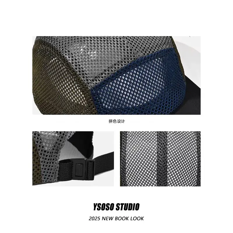 Men's Blue Mesh Baseball Cap Quick-Drying Travel Cap — feature 6