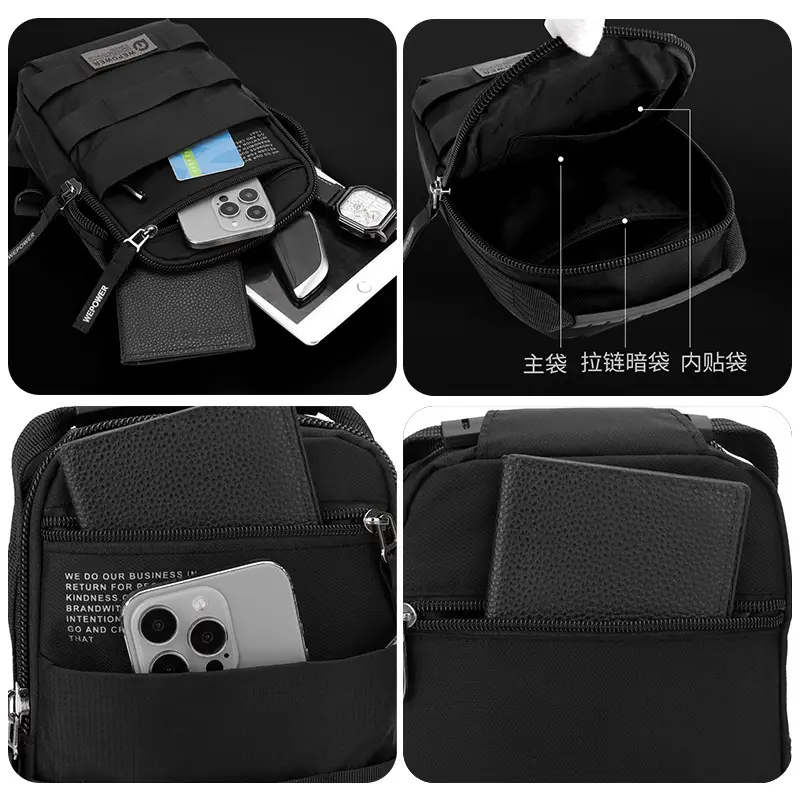 WEPOWER Black Crossbody Bag Lightweight Urban Fashion - Image 8
