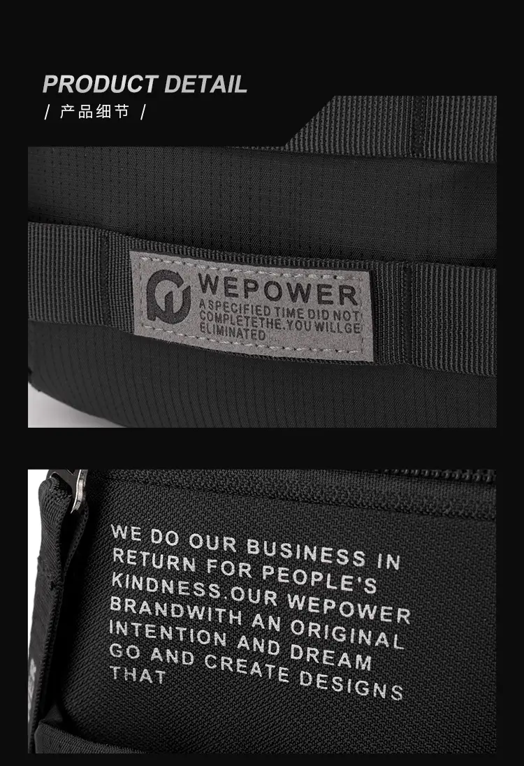 WEPOWER Black Crossbody Bag Lightweight Urban Fashion — feature 26
