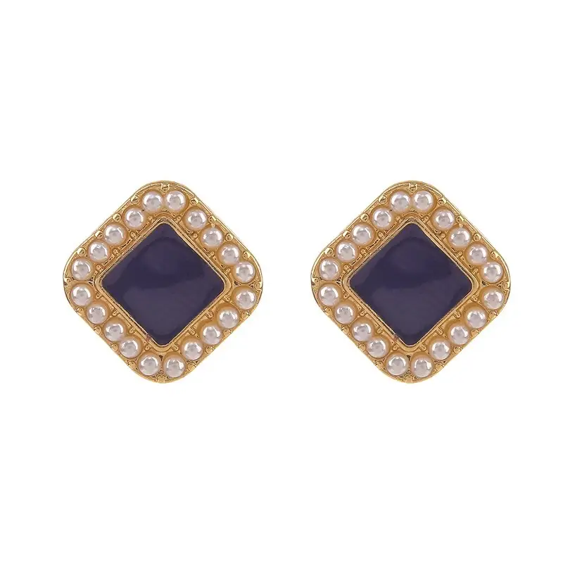 S925 Silver Pearl Geometric Square Earrings Women — feature 5