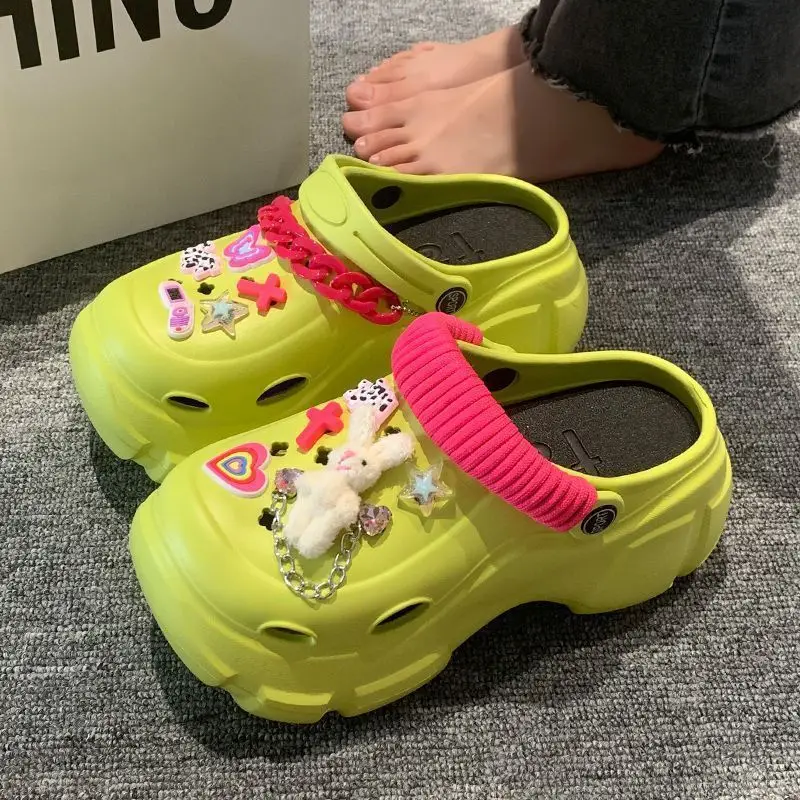 Women's Lime Green Floral Heel Sandals 2024 - Image 4