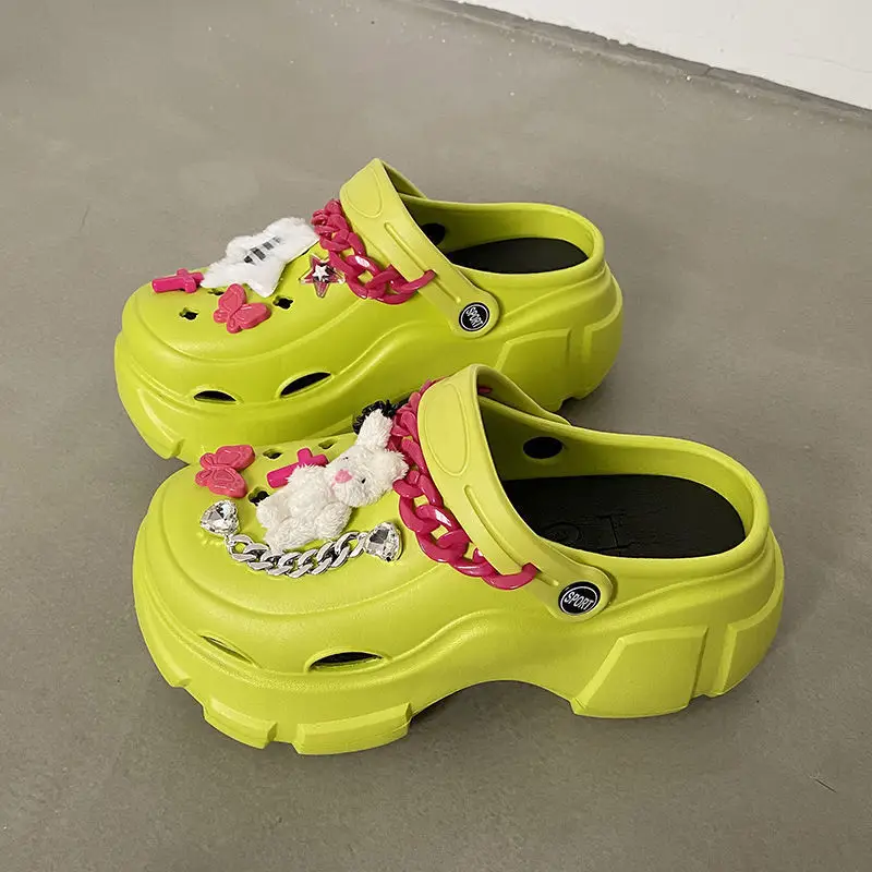 Women's Lime Green Floral Heel Sandals 2024 - Image 5