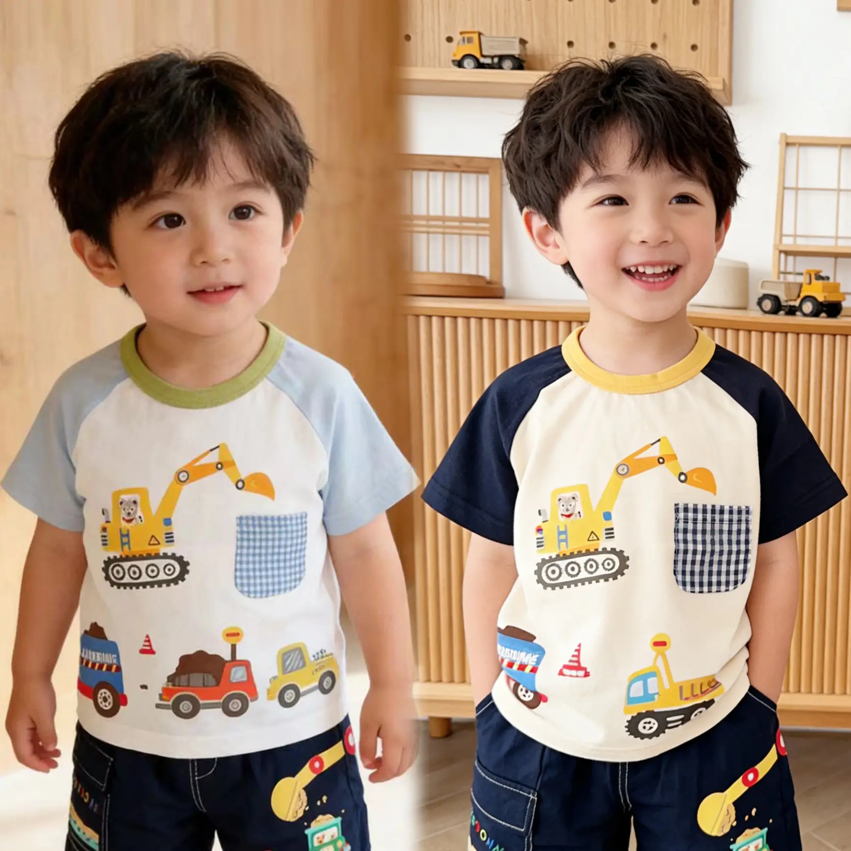 Children's Printed Cartoon Short Sleeve T-Shirt Set - Image 3