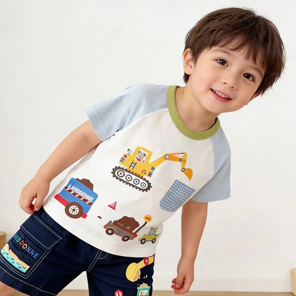 Children's Printed Cartoon Short Sleeve T-Shirt Set - Image 2