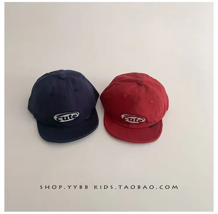 Red Korean Letter Baby Cap for Boys Girls Spring Autumn Sunscreen Cap Small Month Age — feature 4