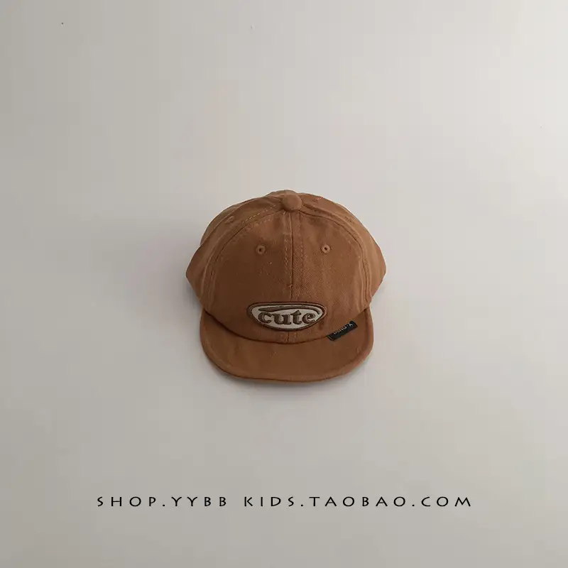 Red Korean Letter Baby Cap for Boys Girls Spring Autumn Sunscreen Cap Small Month Age