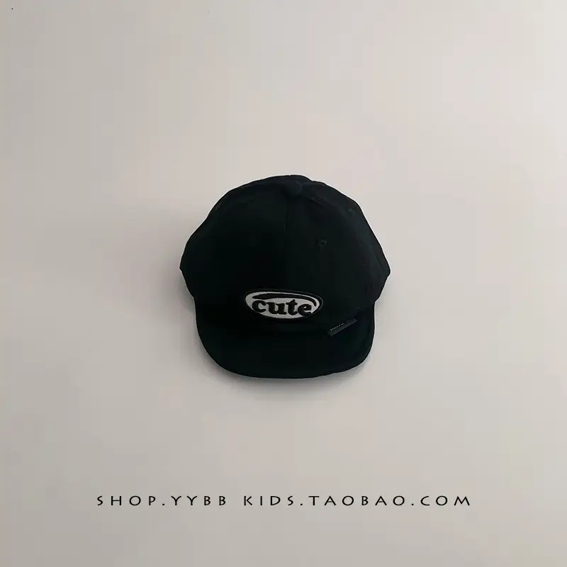 Red Korean Letter Baby Cap for Boys Girls Spring Autumn Sunscreen Cap Small Month Age