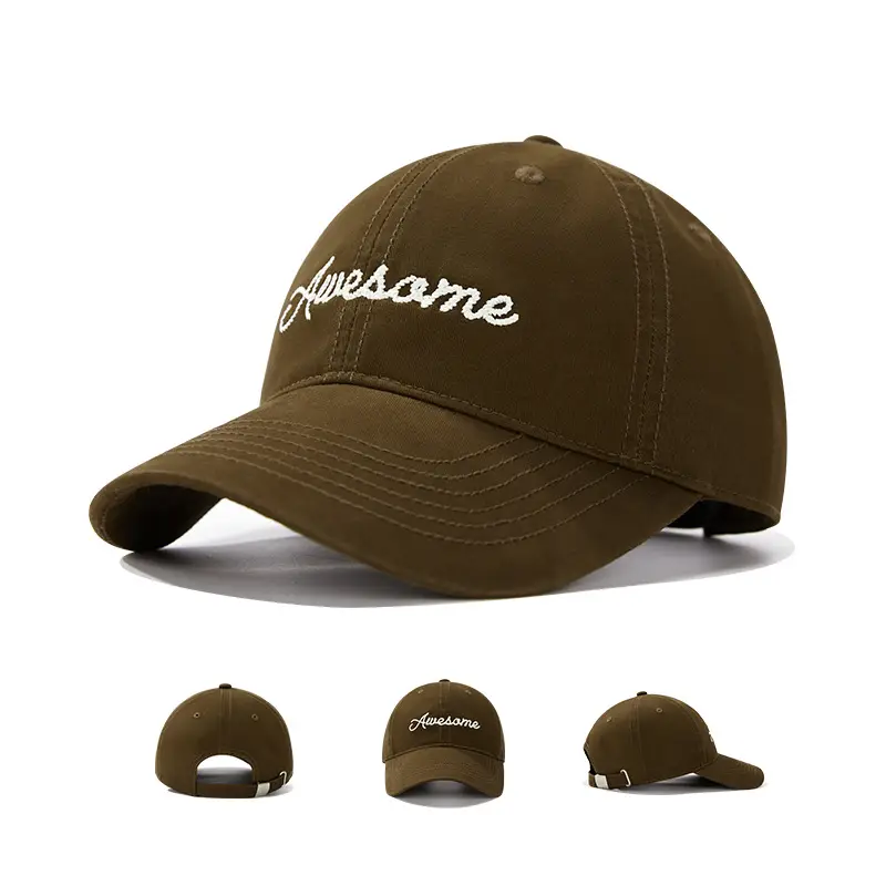 Men's Yellow Embroidered Baseball Cap with Wide Brim - Image 11