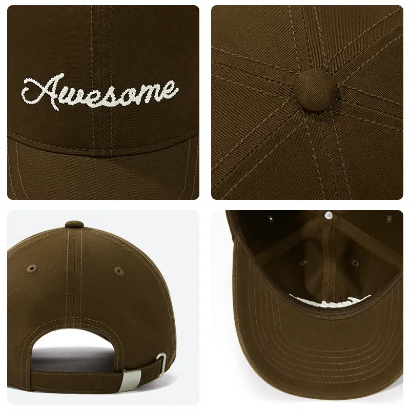 Men's Yellow Embroidered Baseball Cap with Wide Brim — feature 2