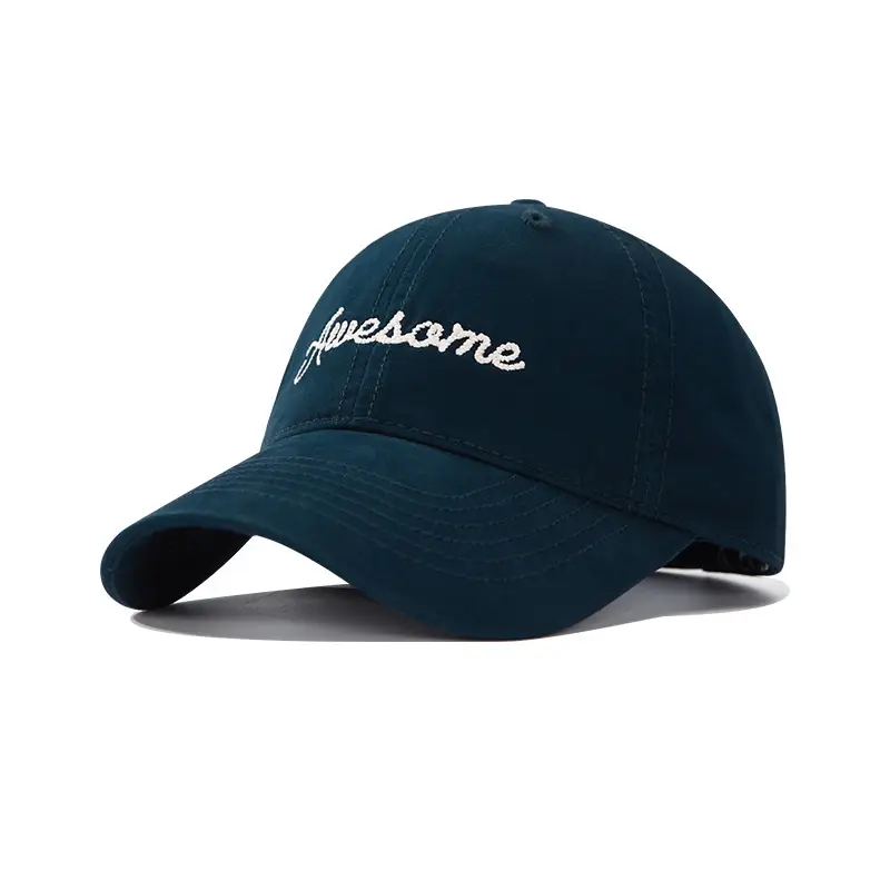 Men's Yellow Embroidered Baseball Cap with Wide Brim — feature 7