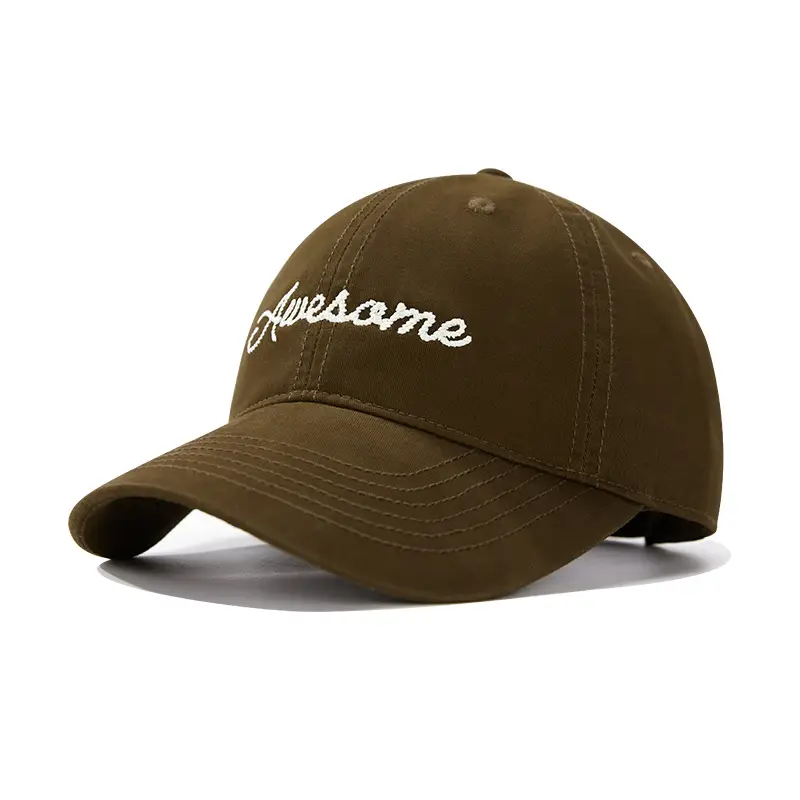 Men's Yellow Embroidered Baseball Cap with Wide Brim - Image 2