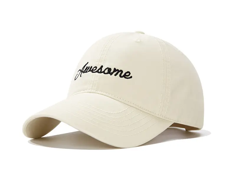 Men's Yellow Embroidered Baseball Cap with Wide Brim - Image 3